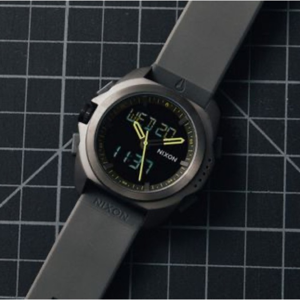 Nixon Ripley Gunmetal watch neon yellow volt led